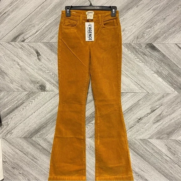 L’AGENCE | The Affair High Rise Flare Corduroy Pants Mustard - Picture 2 of 6